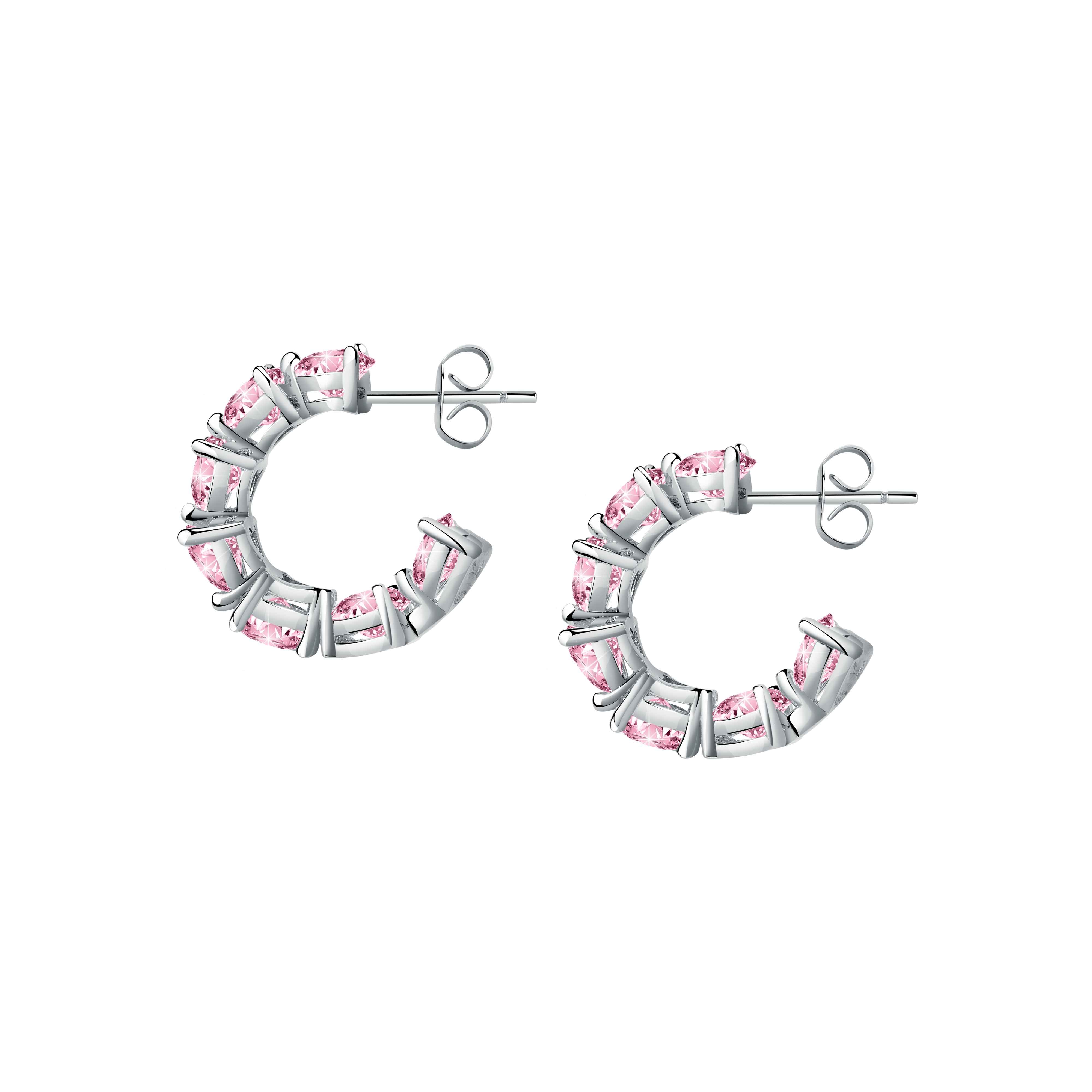 Orecchini Donna Chiara Ferragni Acciaio Zircone Rosa a forma di cuore